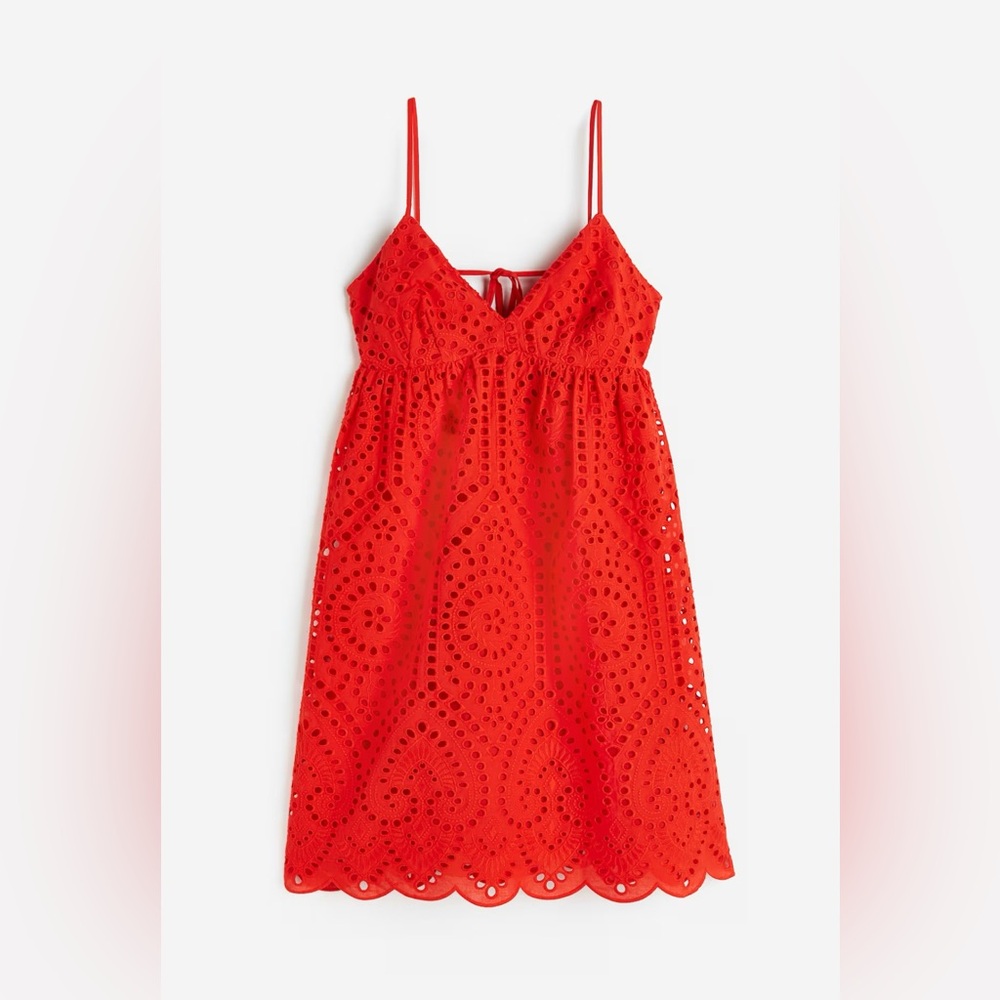 H&M Red Eyelet Dress